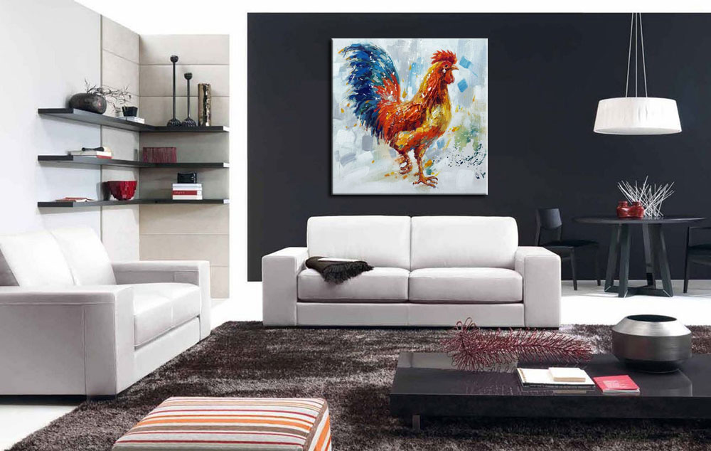 Haan modern schilderij - Afbeelding 2