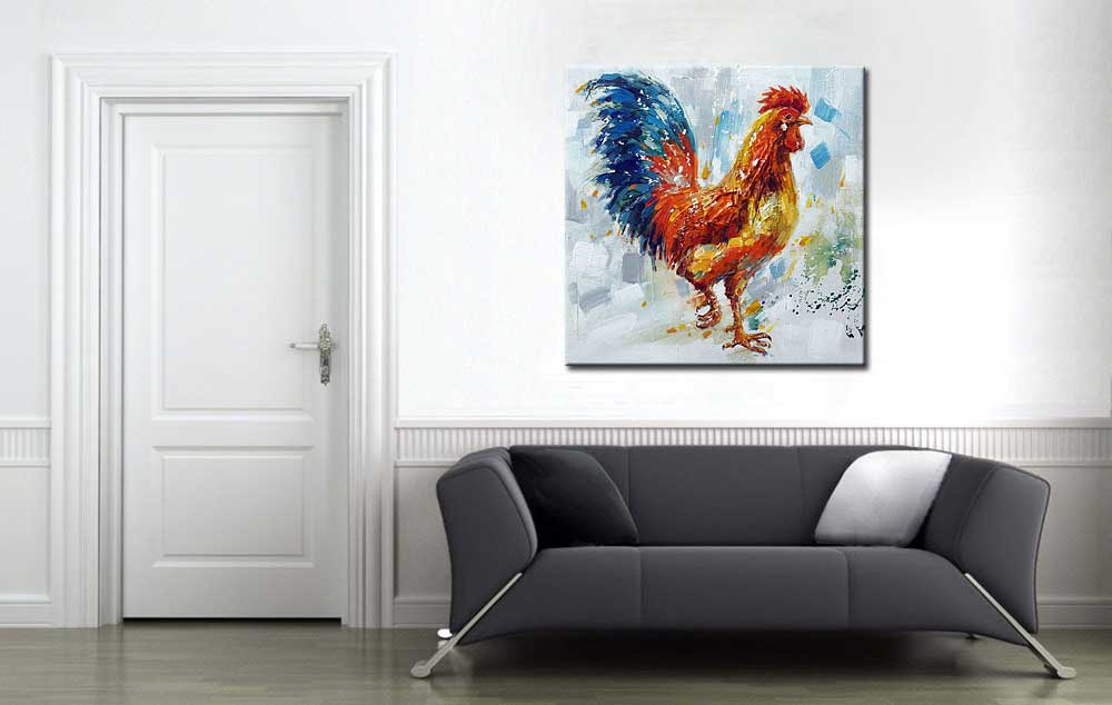 Haan modern schilderij - Afbeelding 4