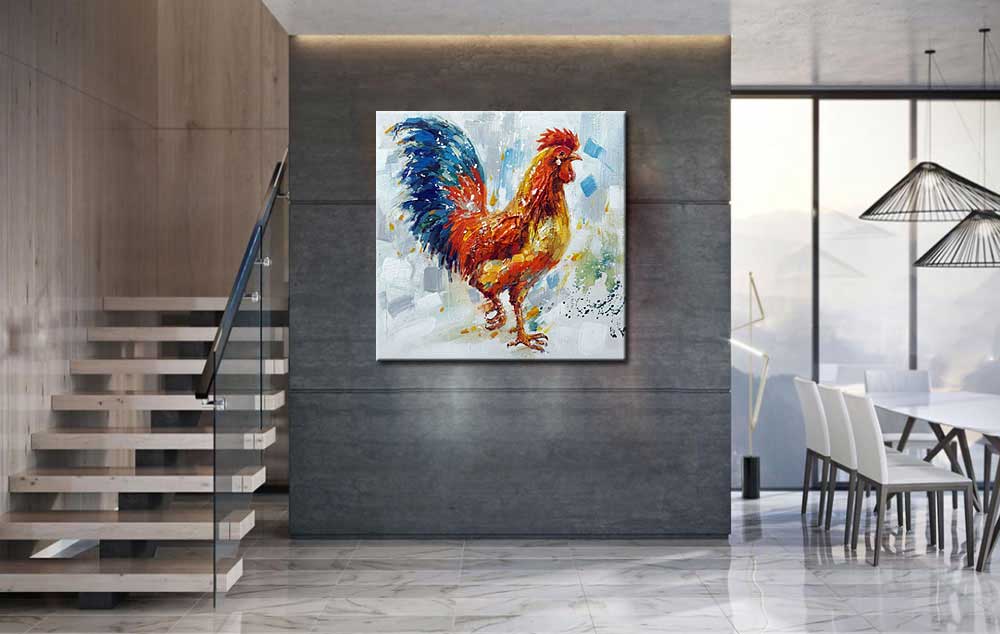 Haan modern schilderij - Afbeelding 3