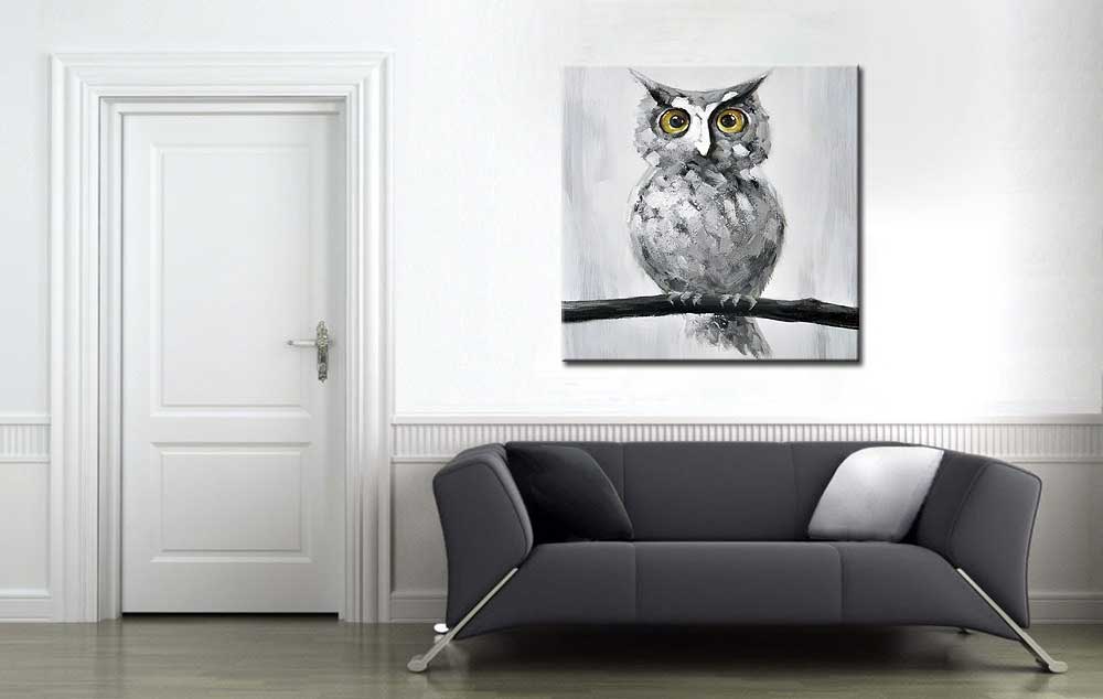 Uil modern schilderij - Afbeelding 4