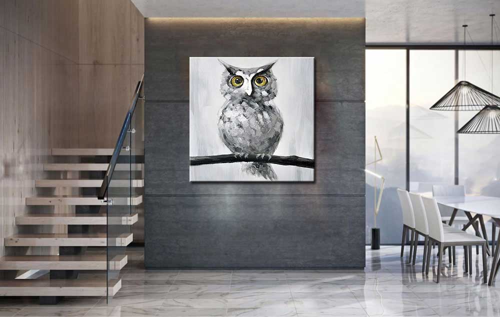 Uil modern schilderij - Afbeelding 3