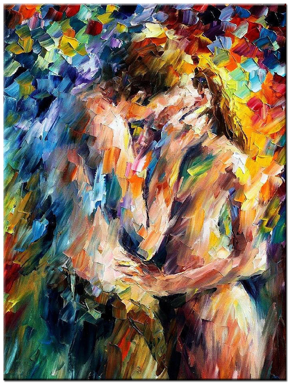 Erotisch schilderij Liefdespaar 90x120cm