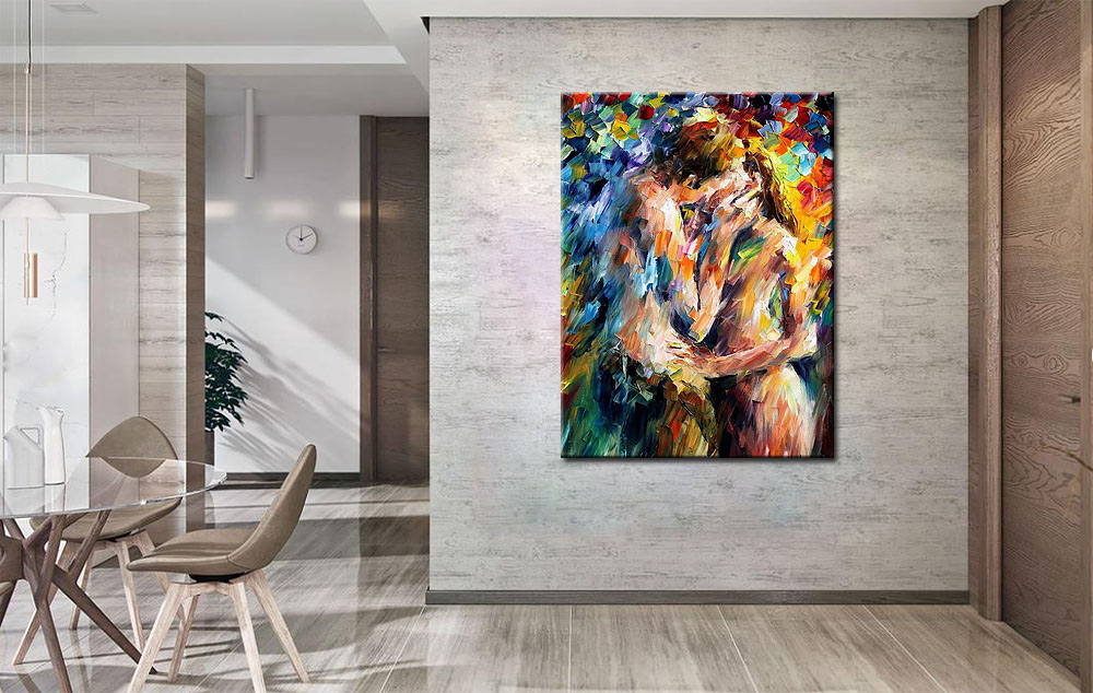 Erotisch schilderij Liefdespaar 90x120cm - Afbeelding 3