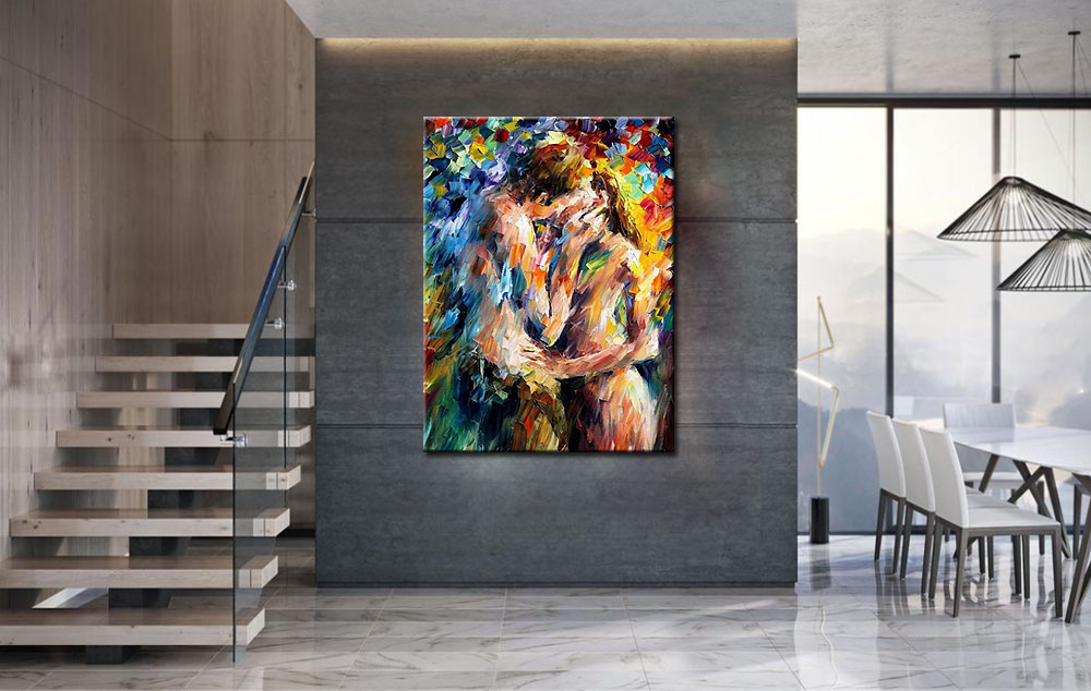 Erotisch schilderij Liefdespaar 90x120cm - Afbeelding 4