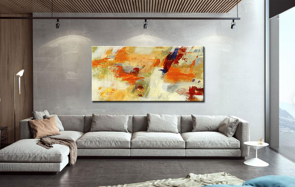 Abstract schilderij Warme Expressie 180x90cm - Afbeelding 3