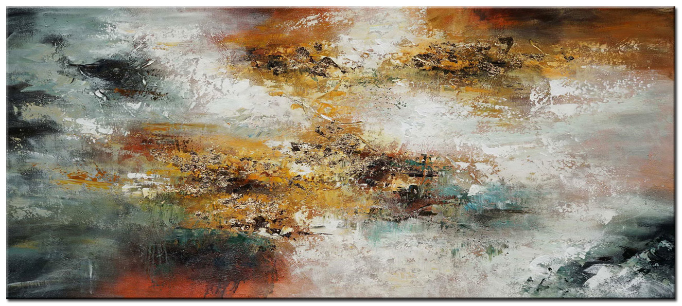 Abstract schilderij Hemel en Aarde 160x70cm