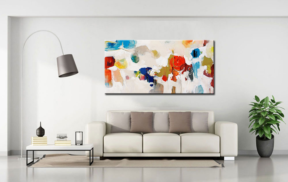Abstract schilderij Spel van Vormen 180x90cm - Afbeelding 3