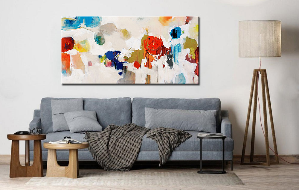 Abstract schilderij Spel van Vormen 180x90cm - Afbeelding 2