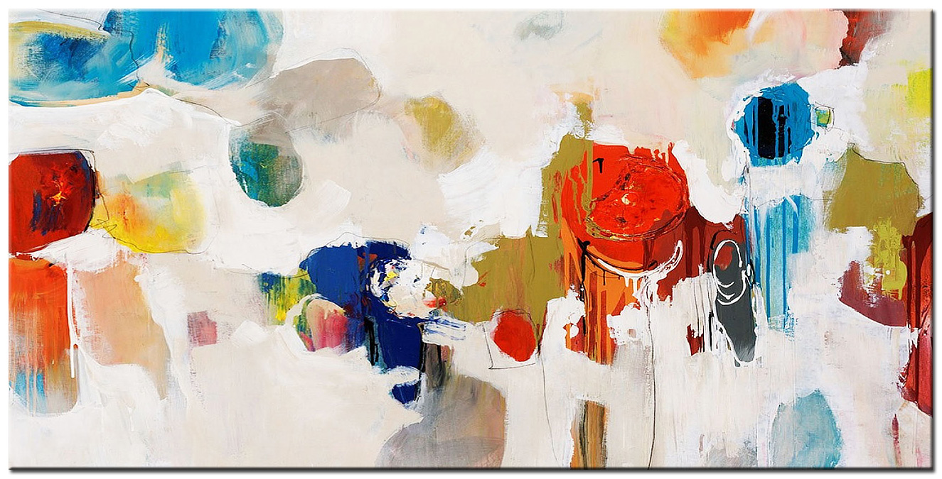 Abstract schilderij Spel van Vormen 180x90cm