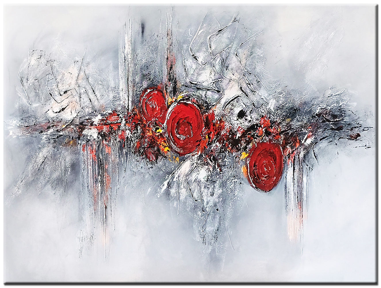 Circles in Ice abstract modern schilderij 120x90cm