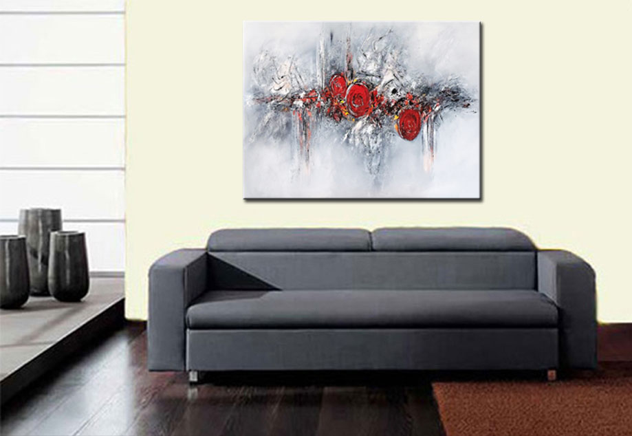 Circles in Ice abstract modern schilderij 120x90cm - Afbeelding 4