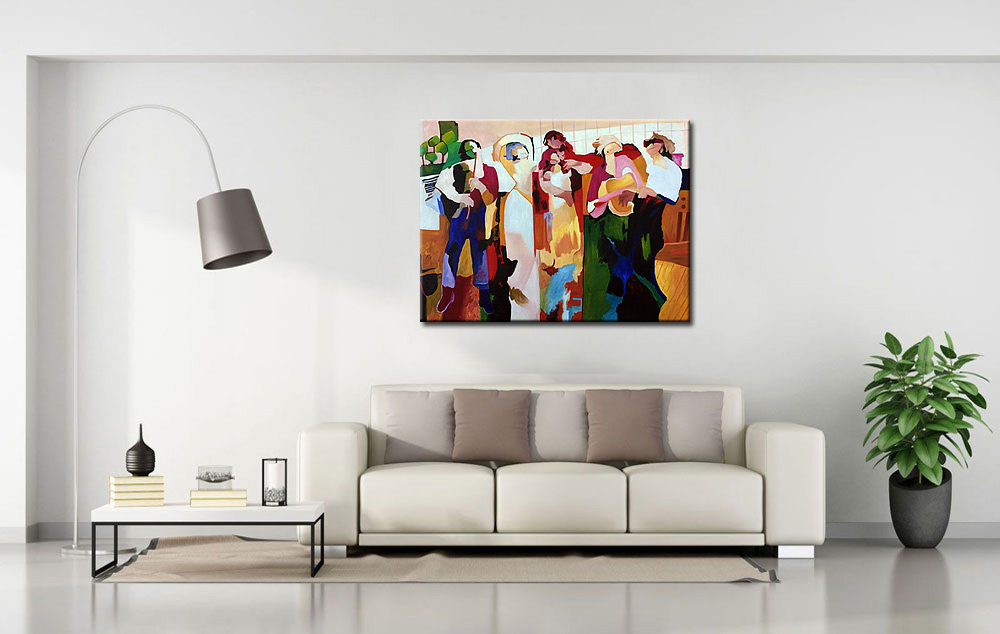 Figuratief modern schilderij Muzikale Samenkomst 120x90cm - Afbeelding 3