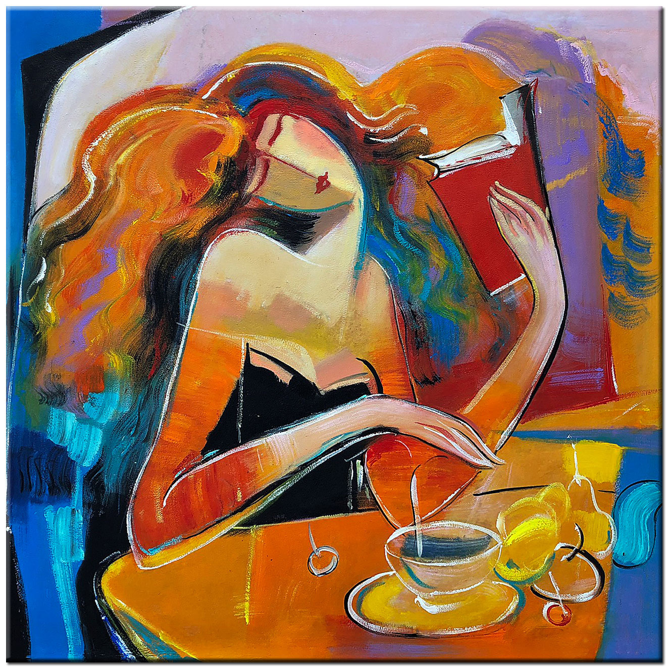 Vrouwen schilderij Lezende Passie