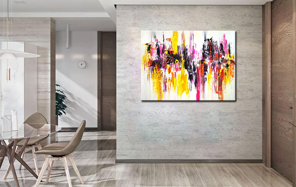 Kleuren Waterval abstract modern schilderij 120x90cm - Afbeelding 2