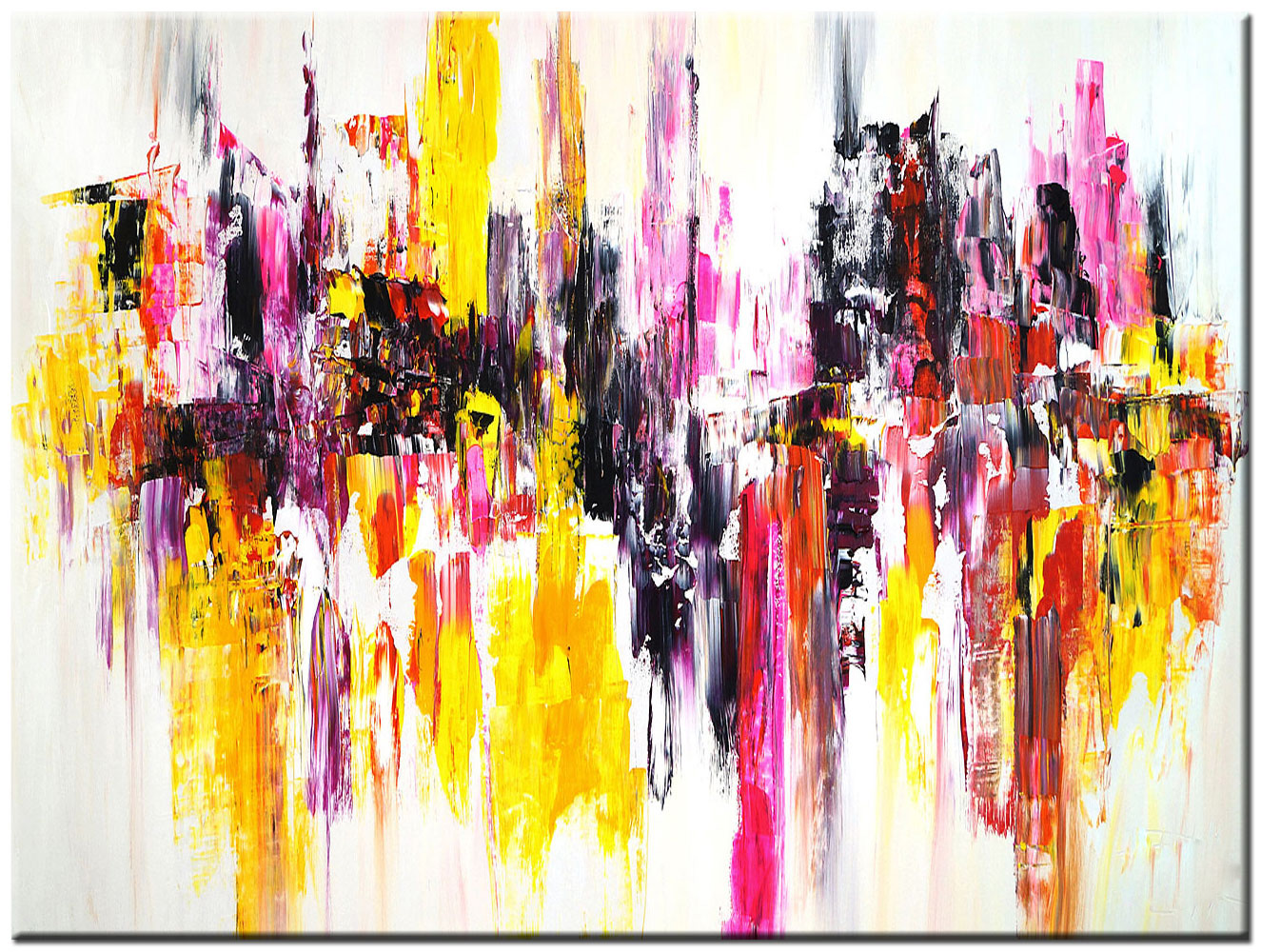Kleuren Waterval abstract modern schilderij 120x90cm