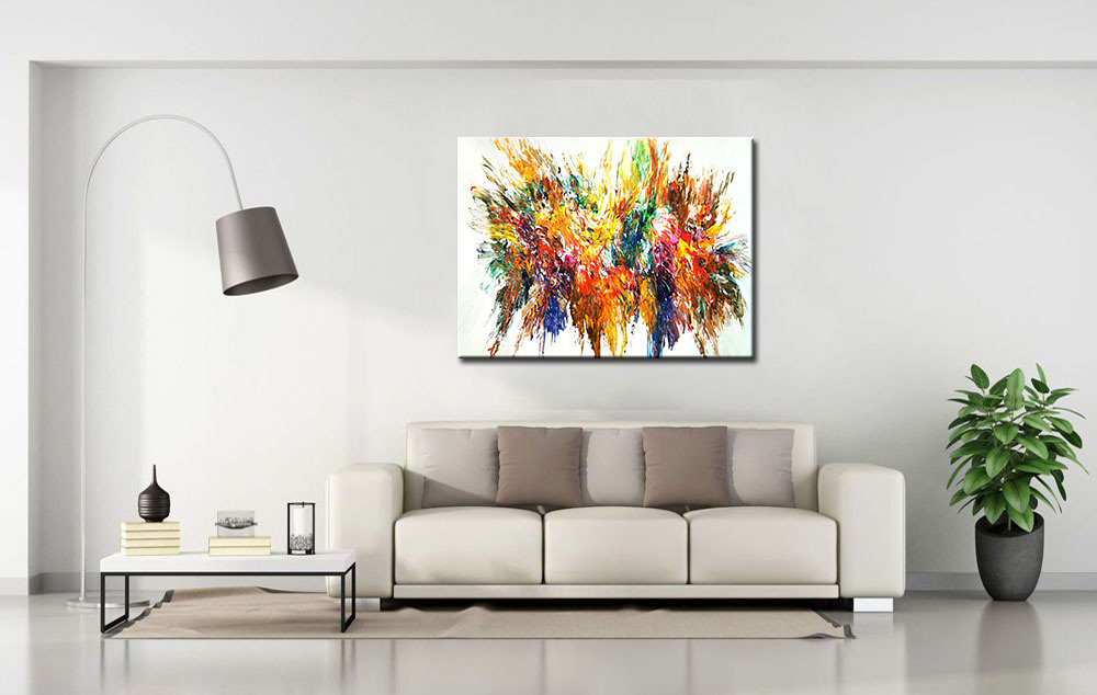 Abstract schilderij Kleurenexplosie 120x90cm - Afbeelding 3
