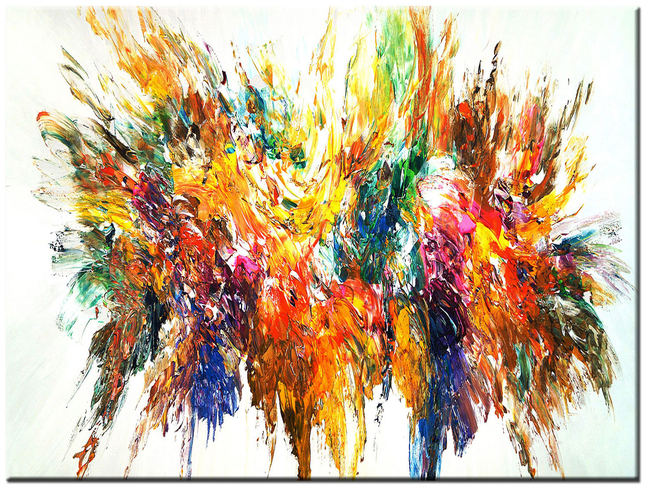 Abstract schilderij Kleurenexplosie 120x90cm