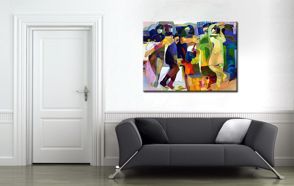 Figuratief modern schilderij Dansende Figuren 120x90cm - Afbeelding 2