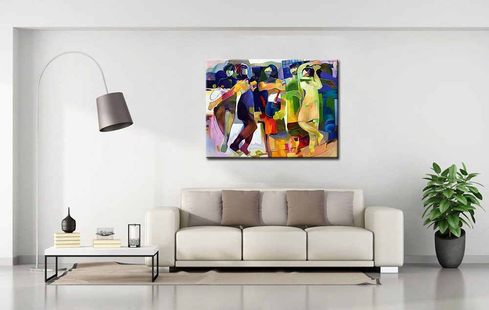 Figuratief modern schilderij Dansende Figuren 120x90cm - Afbeelding 3