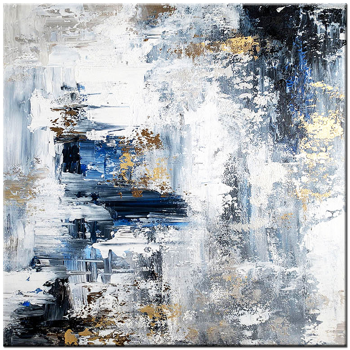 Winter abstract modern schilderij 100x100cm