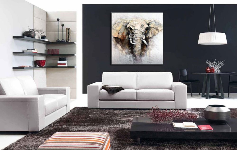 Duistere kracht Olifant modern schilderij - Afbeelding 2