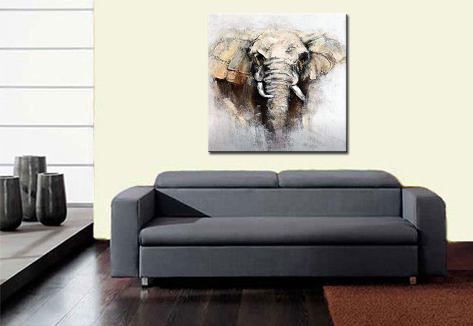 Duistere kracht Olifant modern schilderij - Afbeelding 3