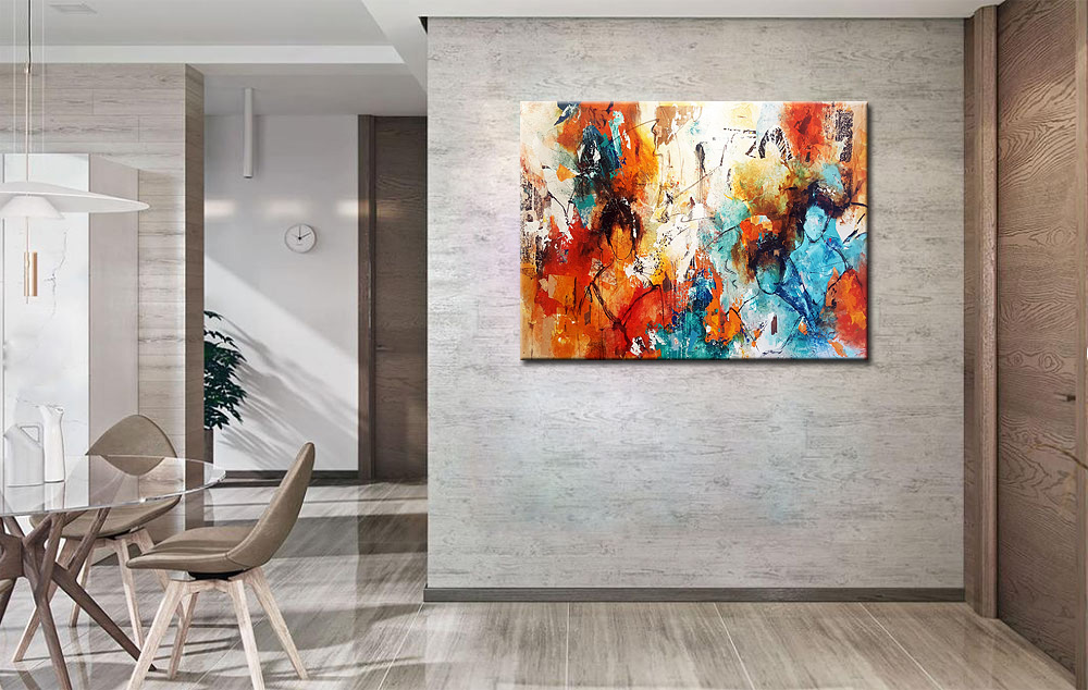 People abstract modern schilderij 120x90cm - Afbeelding 4