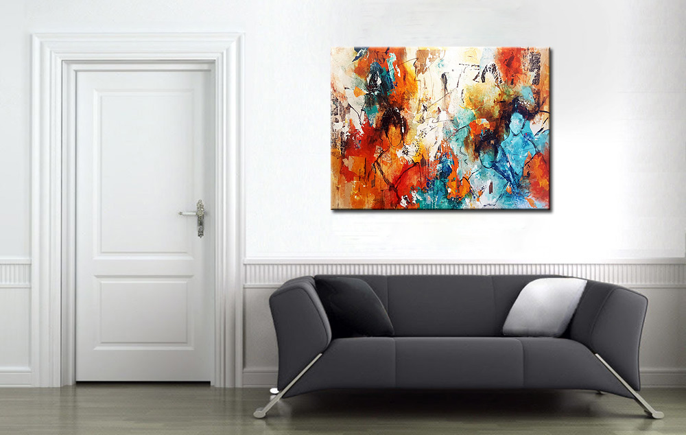 People abstract modern schilderij 120x90cm - Afbeelding 2