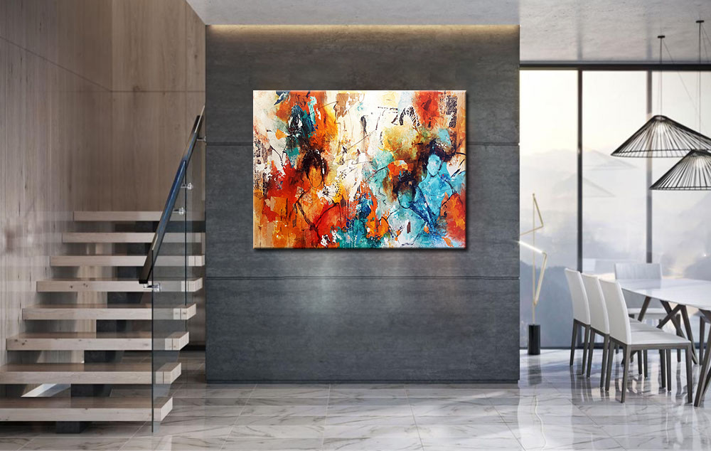 People abstract modern schilderij 120x90cm - Afbeelding 3