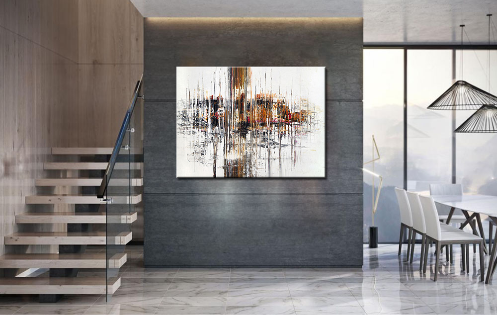 Belevenis abstract modern schilderij 120x90cm - Afbeelding 4