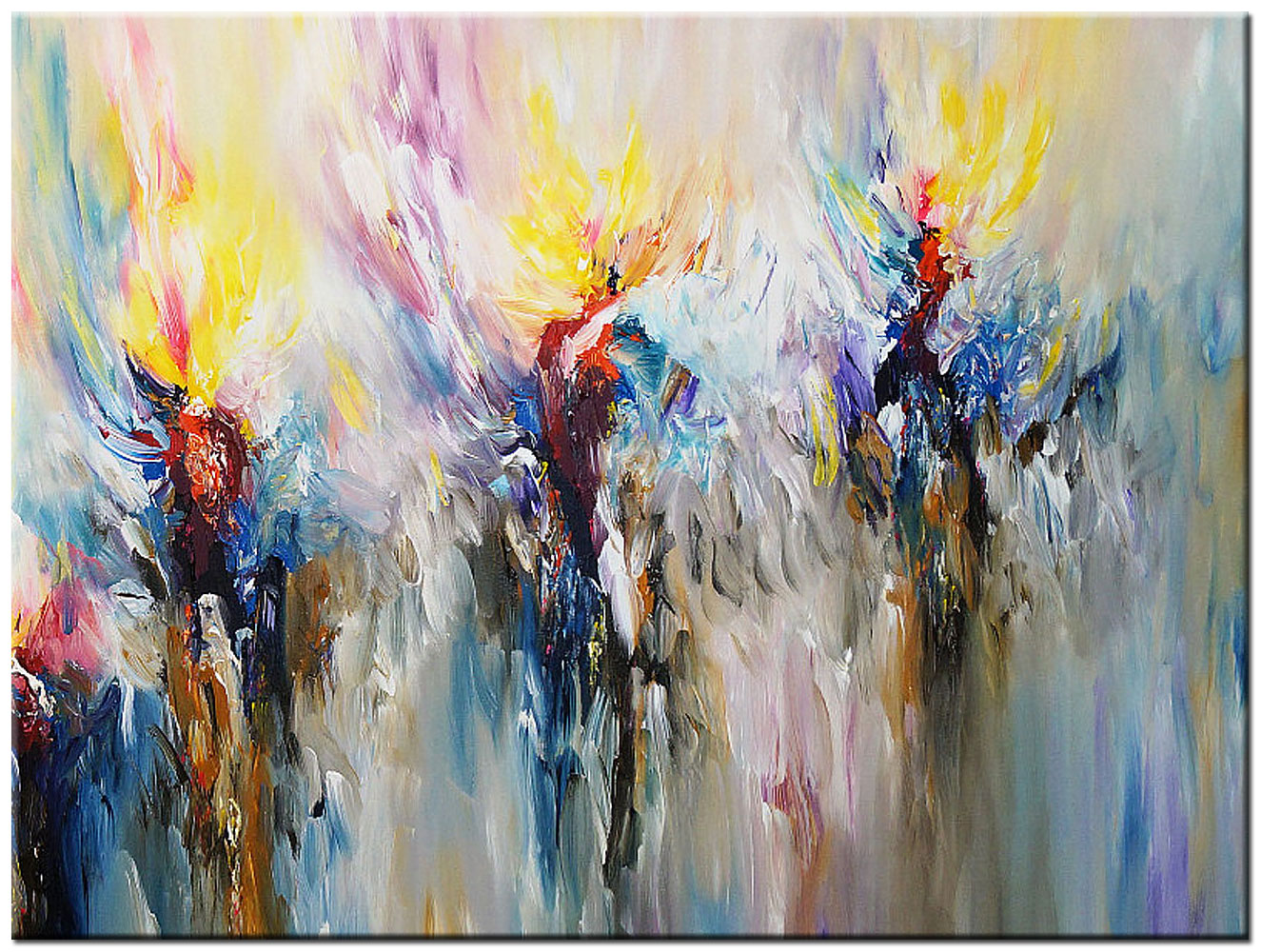 Flying Birds abstract modern schilderij 120x90cm