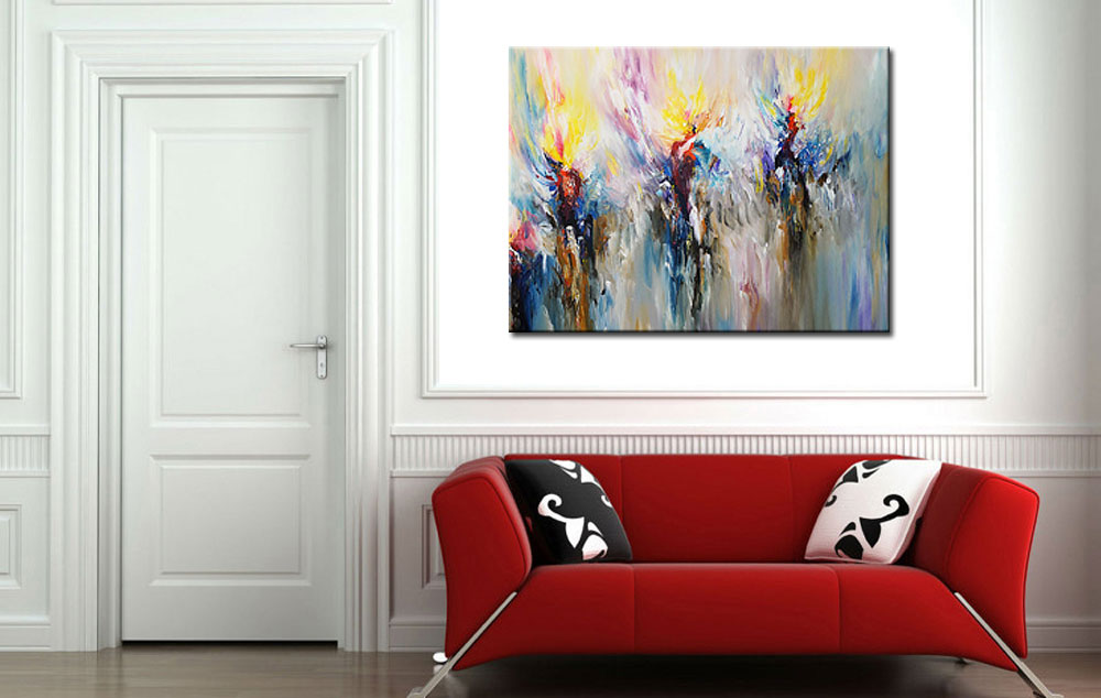 Flying Birds abstract modern schilderij 120x90cm - Afbeelding 3