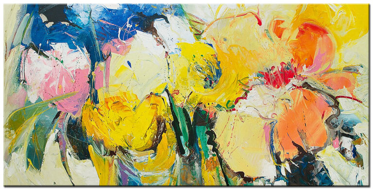 Bloemen schilderij groot modern