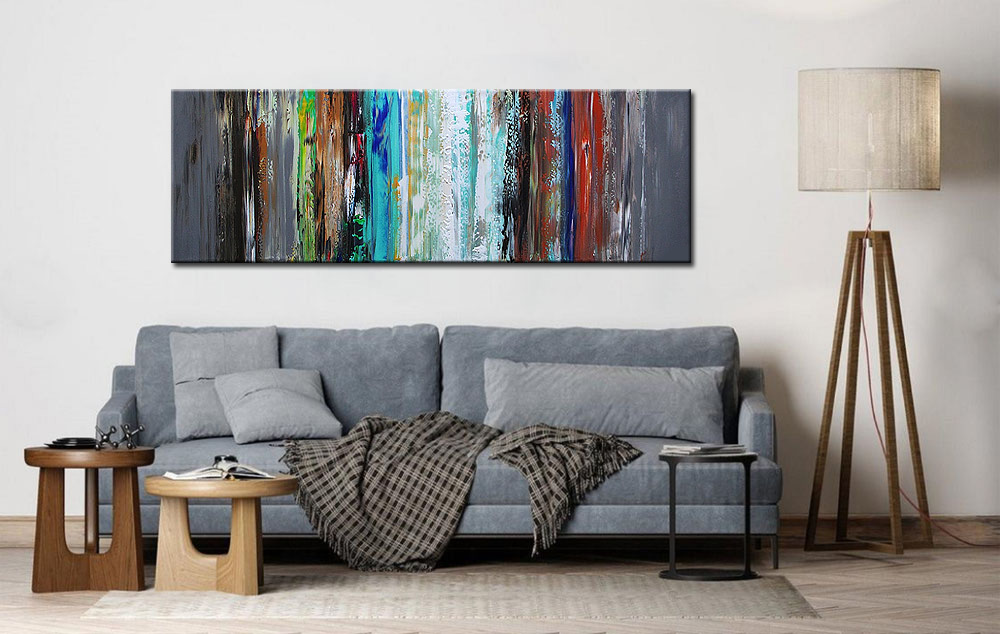 Abstract modern groot schilderij 180x60cm - Afbeelding 4