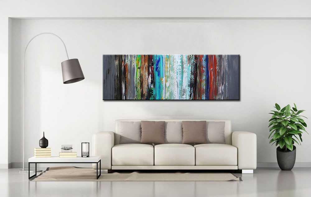 Abstract modern groot schilderij 180x60cm - Afbeelding 3