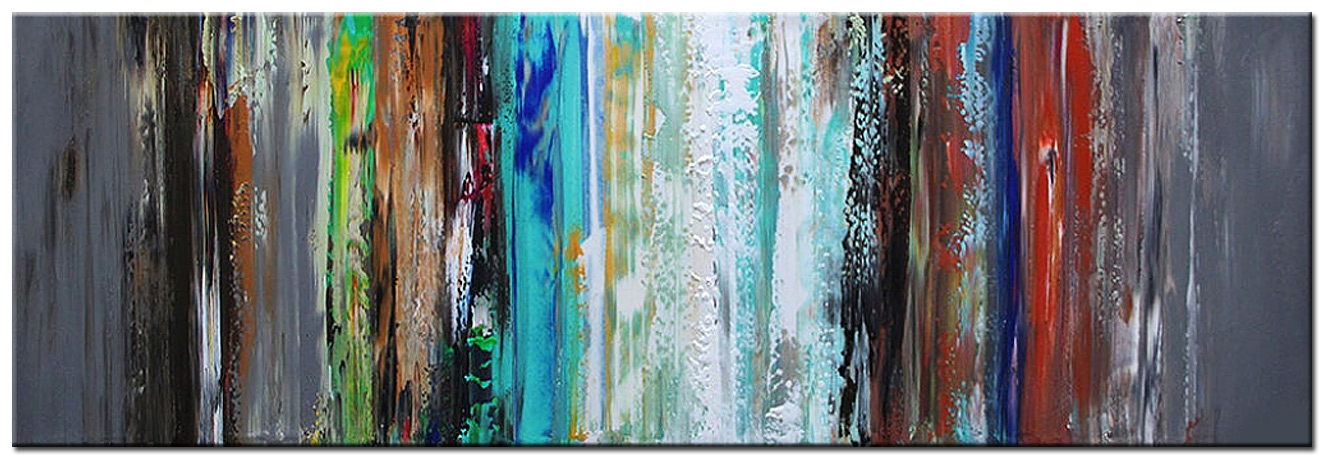 Abstract modern groot schilderij 180x60cm