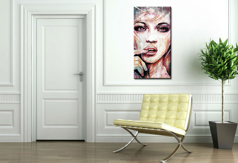 Vrouwen schilderij Sensuele Uitdrukking 60x120cm - Afbeelding 3