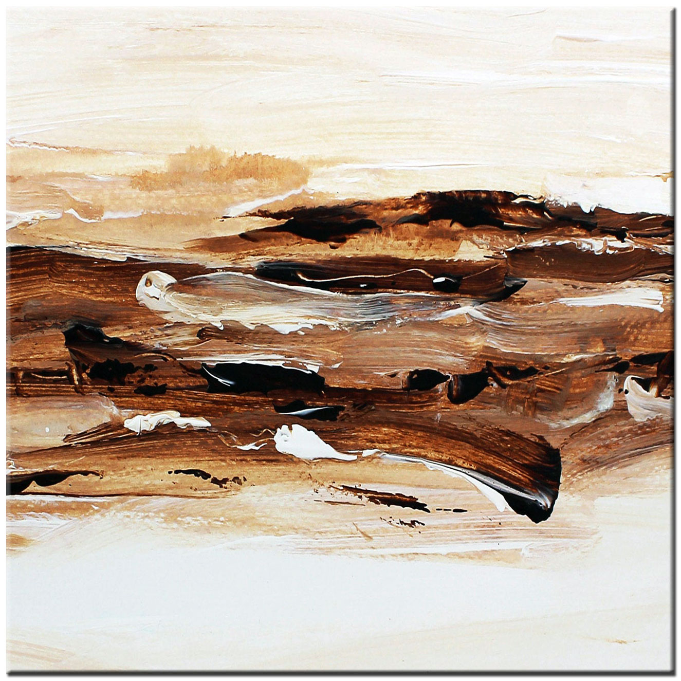 Couleurs Marron abstract modern schilderij 100x100cm