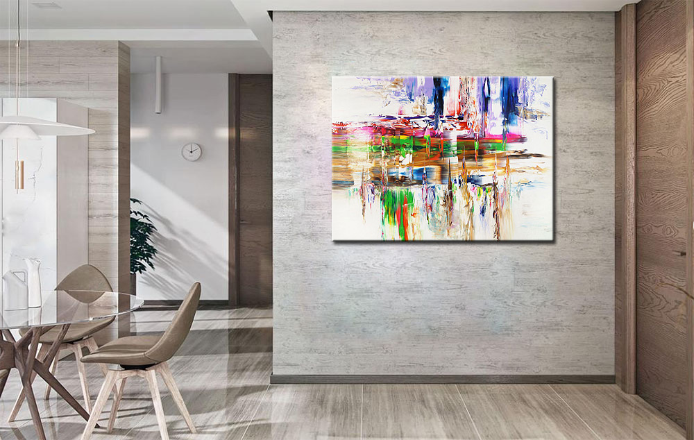 Color Wipe abstract modern schilderij 120x90cm - Afbeelding 4