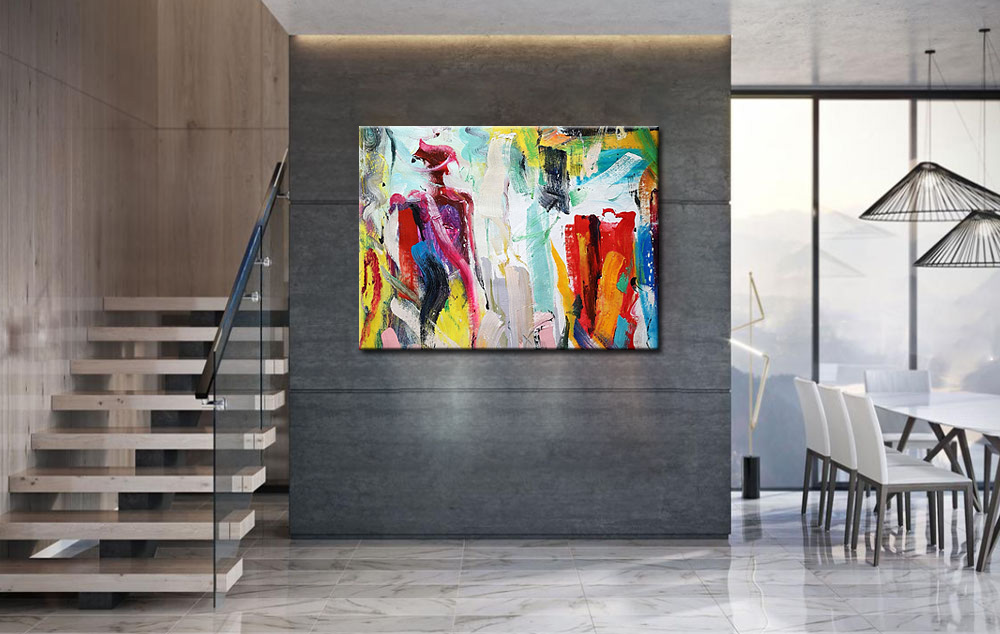 Alegría Diaria abstract modern schilderij 120x90cm - Afbeelding 4