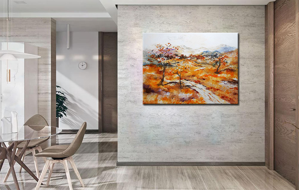 Herfst Landschap modern schilderij 120x90cm - Afbeelding 2