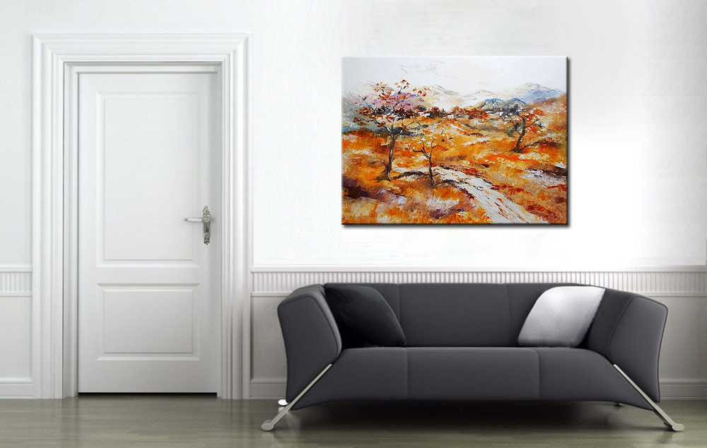 Herfst Landschap modern schilderij 120x90cm - Afbeelding 3