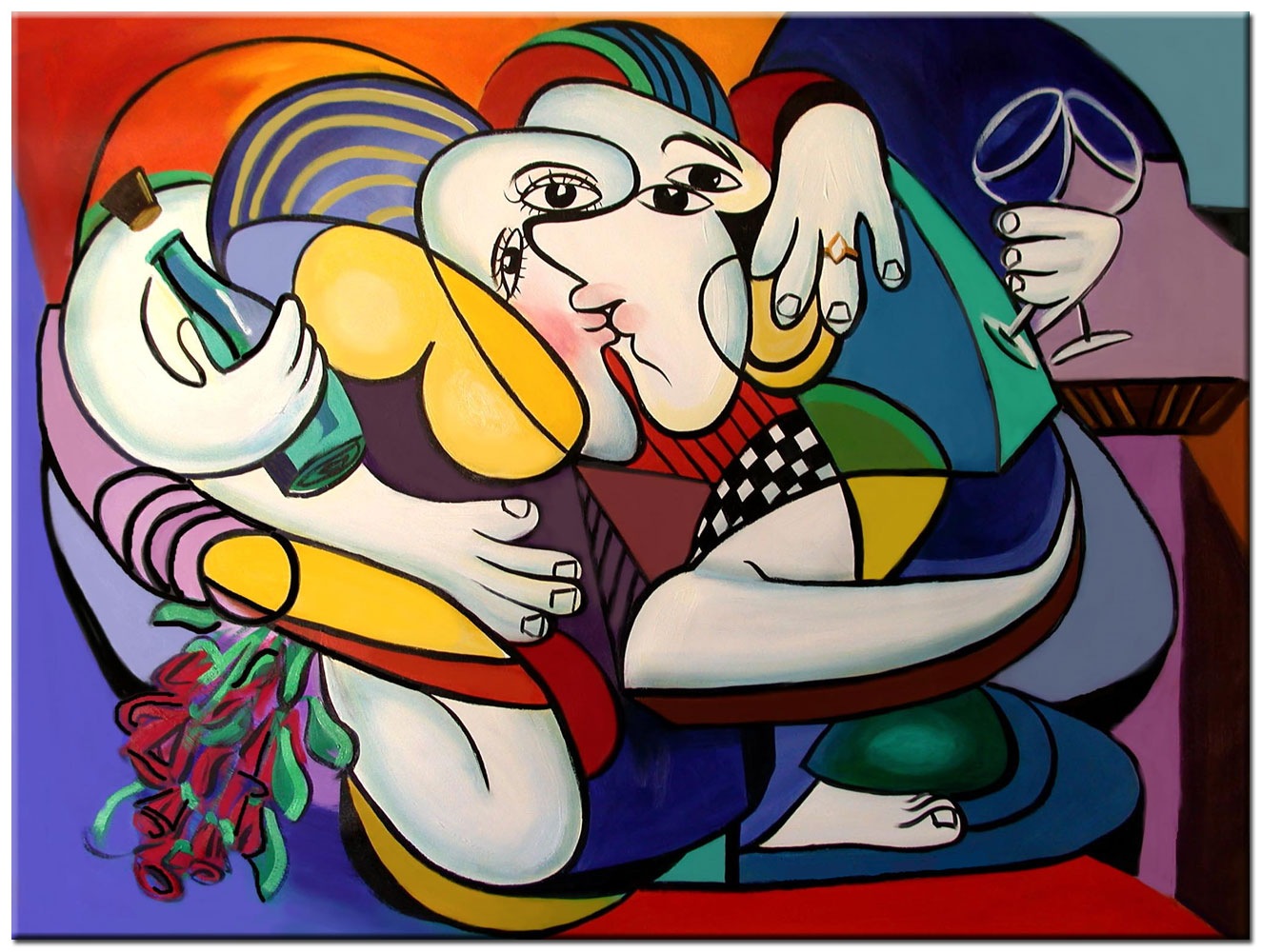 Liefdevol modern schilderij 120x90cm