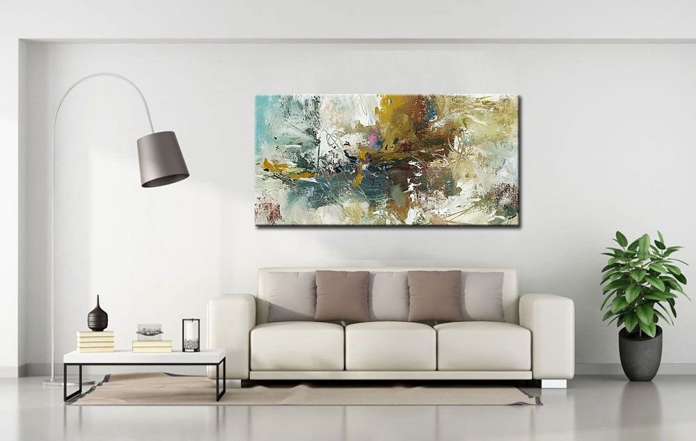 Abstract schilderij Herfstlicht 180x90cm - Afbeelding 3