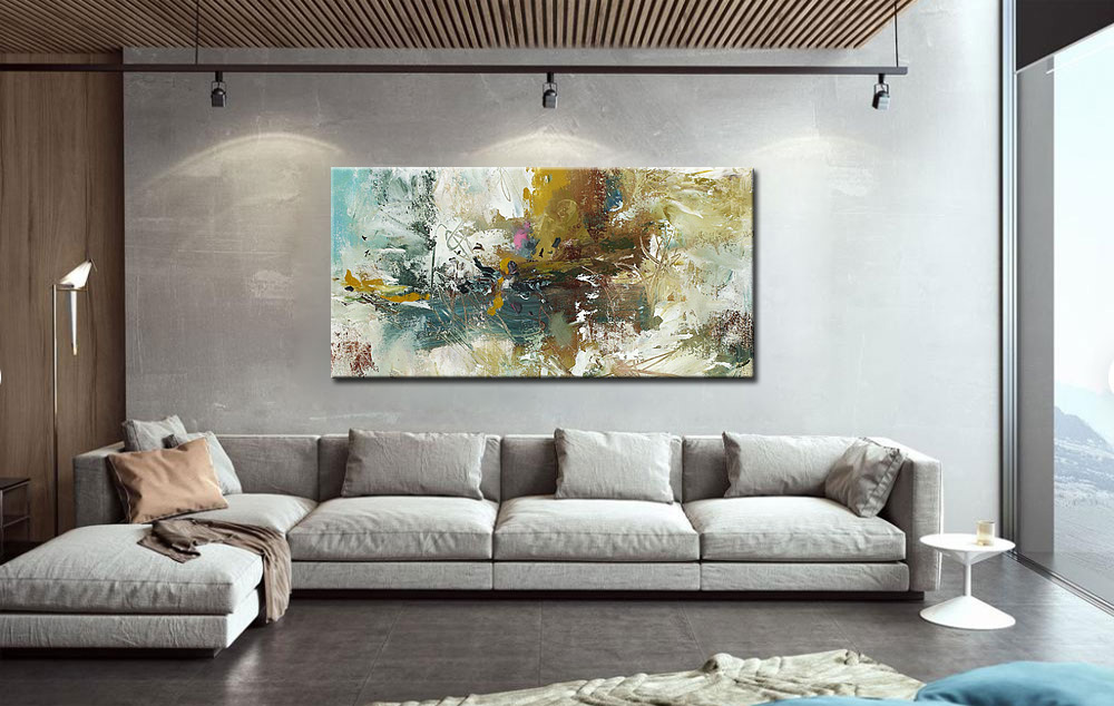 Abstract schilderij Herfstlicht 180x90cm - Afbeelding 2