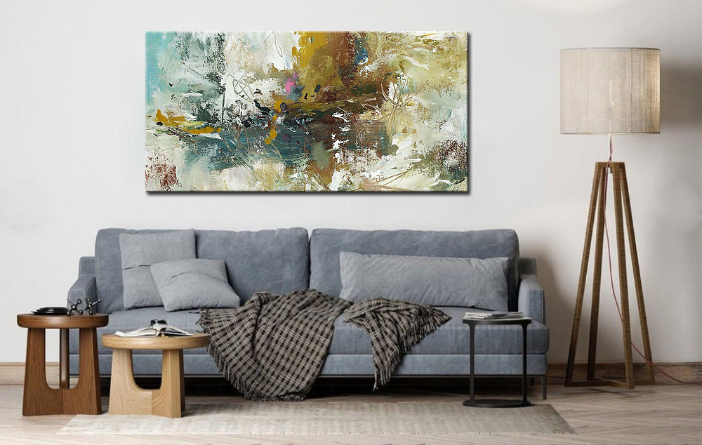 Abstract schilderij Herfstlicht 180x90cm - Afbeelding 4