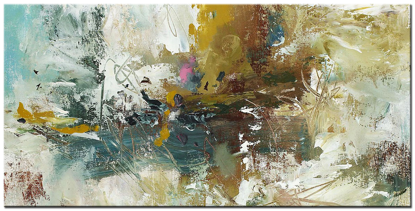 Abstract schilderij Herfstlicht 180x90cm