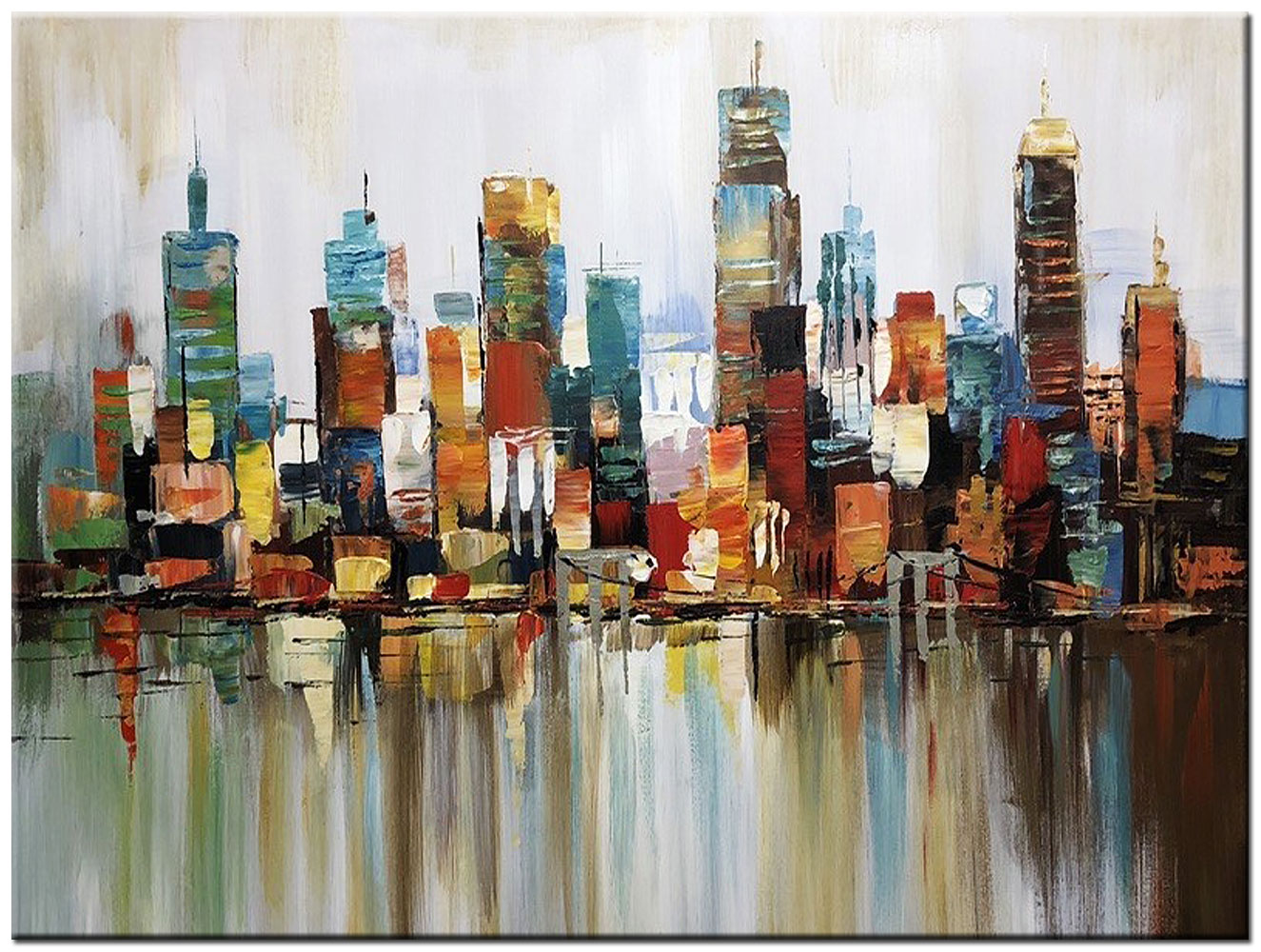 Stadsgezicht modern schilderij 120x90cm