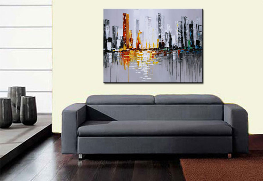 Golden Tower modern schilderij 120x90cm - Afbeelding 2