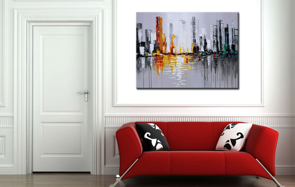 Golden Tower modern schilderij 120x90cm - Afbeelding 4